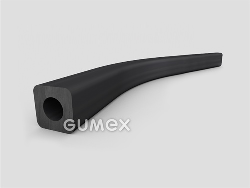 Gumový profil štvorcový s dutinkou, 13,5x13,5mm, 50°ShA, EPDM, -40°C/+100°C, čierny